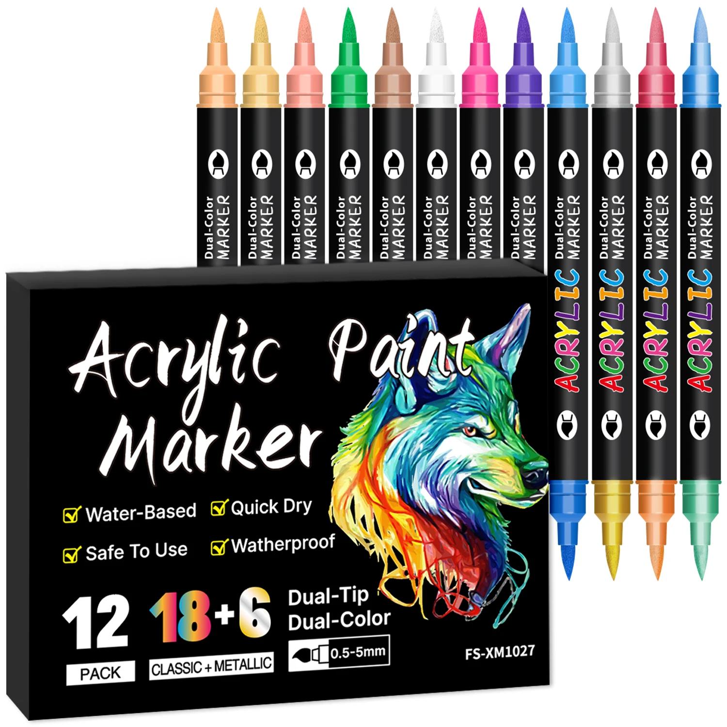 24-240 Colors Art Markers Set, Dual Color Dual Tip Acrylic Paint Pens Markers Drawing Markers for DIY Crafts Making
