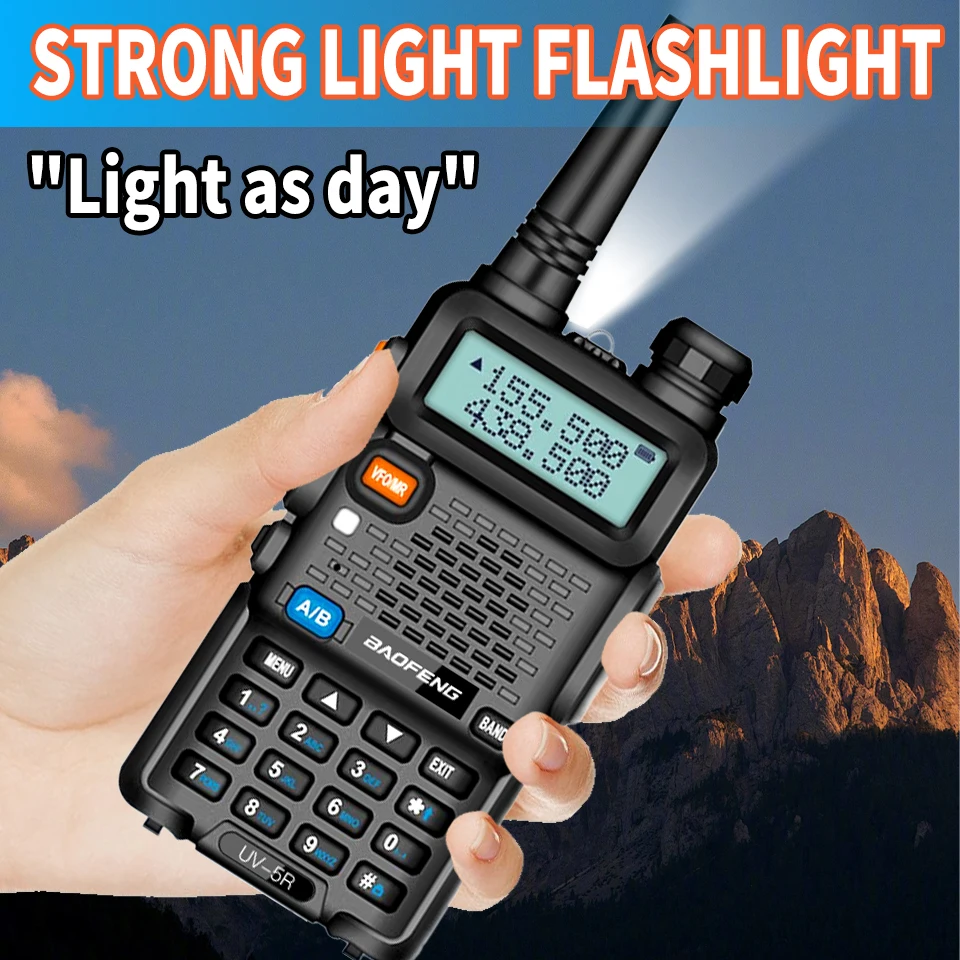 1PC/2PCS Baofeng UV 5R USB Long Range Ham Amateur With FM Radio Long Range Portable Two Way Radio Baofeng CB Radio Walkie Talkie