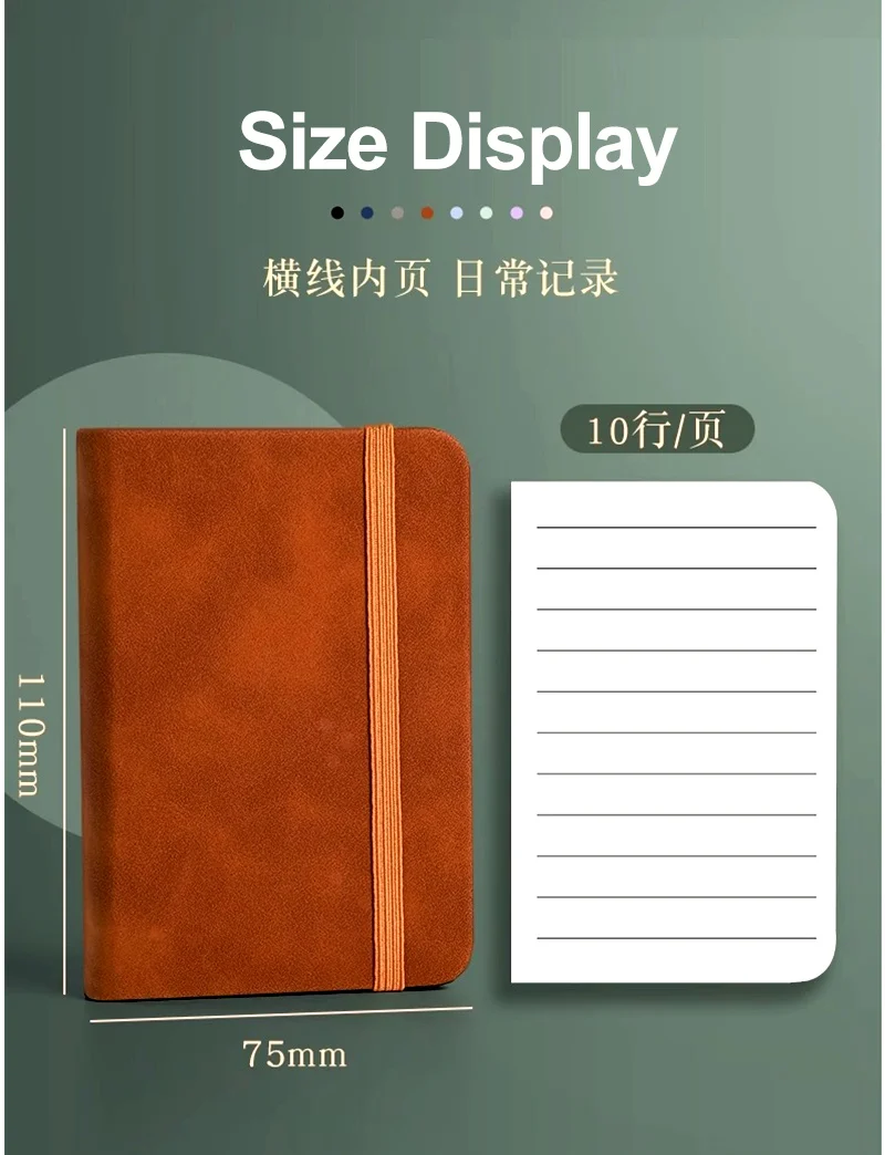 1Pcs A7 Mini Notebook Portable Student Pocket Book Notepad Diary Planner Agenda Leather Cover Memo Pad Office School Stationery
