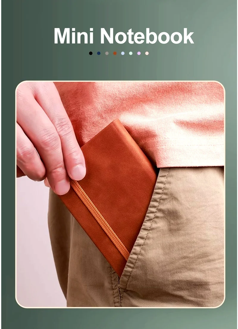 1Pcs A7 Mini Notebook Portable Student Pocket Book Notepad Diary Planner Agenda Leather Cover Memo Pad Office School Stationery