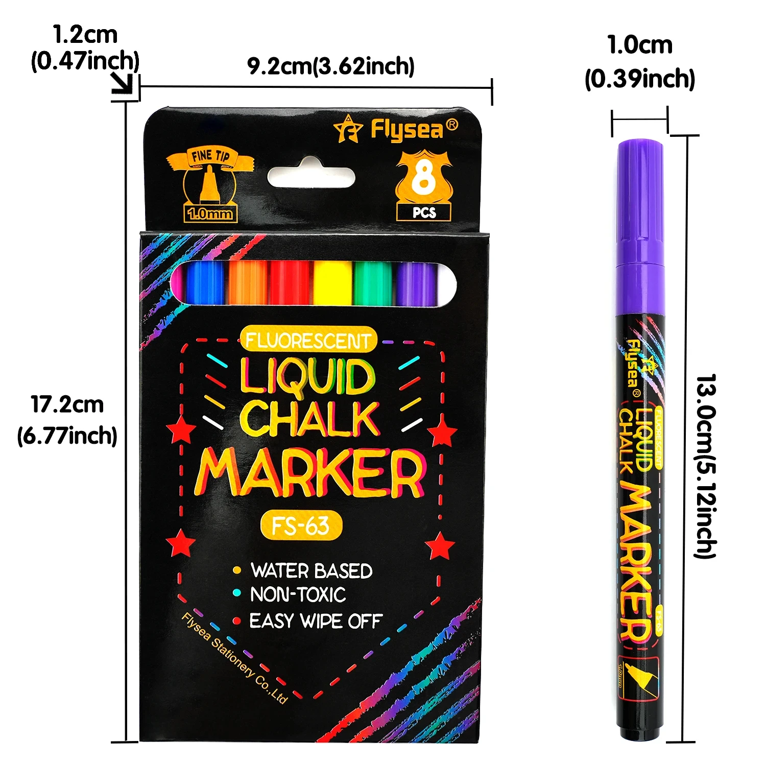 8 Colors Liquid Chalk Erasable LED Highlighter Fluorescent Marker Suit for Blackboard Glass Window Painting Advertisement Chalk
