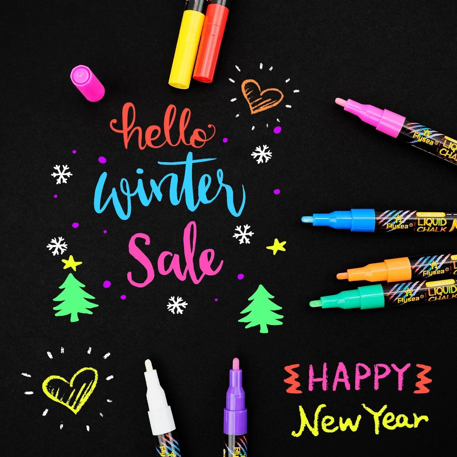 8 Colors Liquid Chalk Erasable LED Highlighter Fluorescent Marker Suit for Blackboard Glass Window Painting Advertisement Chalk