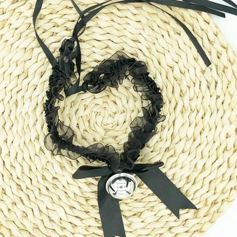 1Pcs New Fashion Women Gothic Simple Sexy Lace Collar Pendant Bow Knot Bell Choker Necklace Neck Dress Girls Party Gift Jewelry