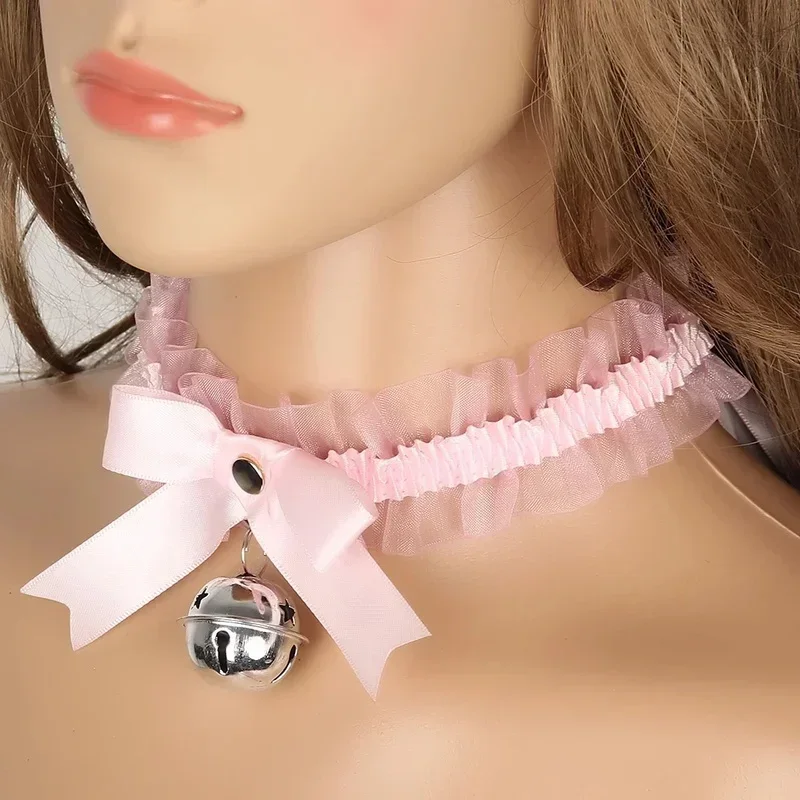 1Pcs New Fashion Women Gothic Simple Sexy Lace Collar Pendant Bow Knot Bell Choker Necklace Neck Dress Girls Party Gift Jewelry