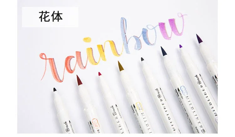 1Pcs Zebra Marker Pen WFT8 Series Double Headed Light Highlighter (Brush Soft Tip + Fine Tip) Students Use Color Painting Pen