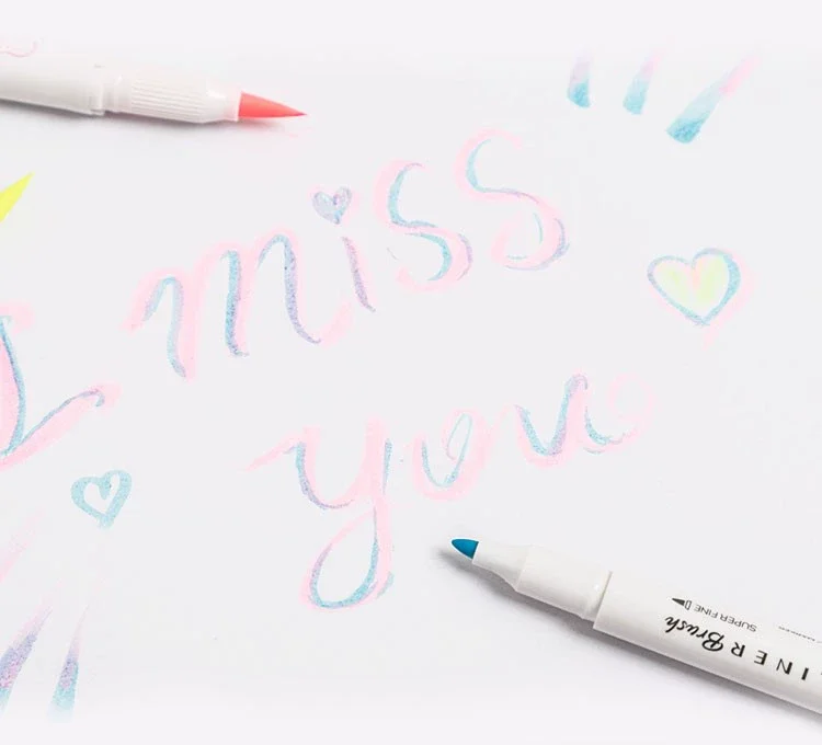 1Pcs Zebra Marker Pen WFT8 Series Double Headed Light Highlighter (Brush Soft Tip + Fine Tip) Students Use Color Painting Pen