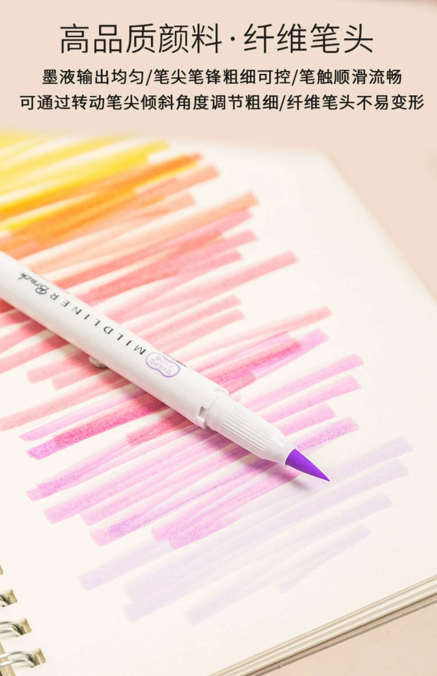 1Pcs Zebra Marker Pen WFT8 Series Double Headed Light Highlighter (Brush Soft Tip + Fine Tip) Students Use Color Painting Pen