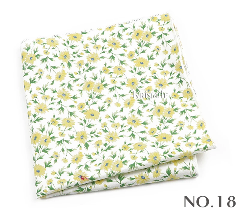 Beautiful Green Blue Floral Handkerchief 100% Cotton Elegant Colorful 26cm Pocket Square For Men Women Suit Chest Towel Gift