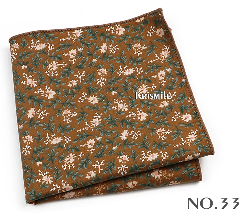 Beautiful Green Blue Floral Handkerchief 100% Cotton Elegant Colorful 26cm Pocket Square For Men Women Suit Chest Towel Gift