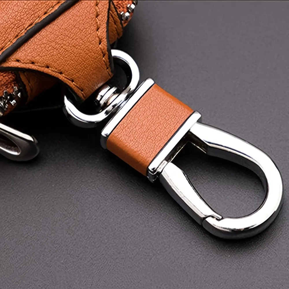 1pc Retro Fashion Business Multi-Functional Key Protection Case, Men's Casual Portable Key Organizer With Large Capacity, Zipper