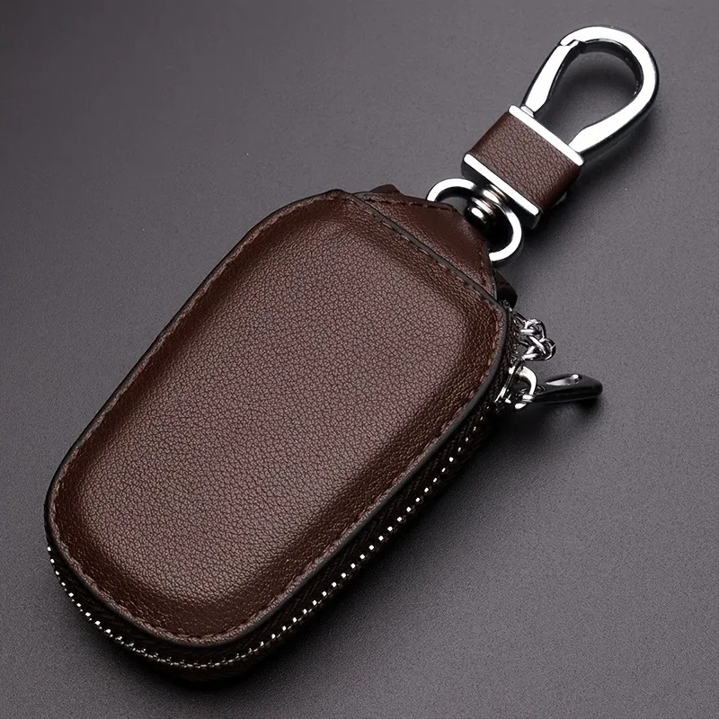 1pc Retro Fashion Business Multi-Functional Key Protection Case, Men's Casual Portable Key Organizer With Large Capacity, Zipper