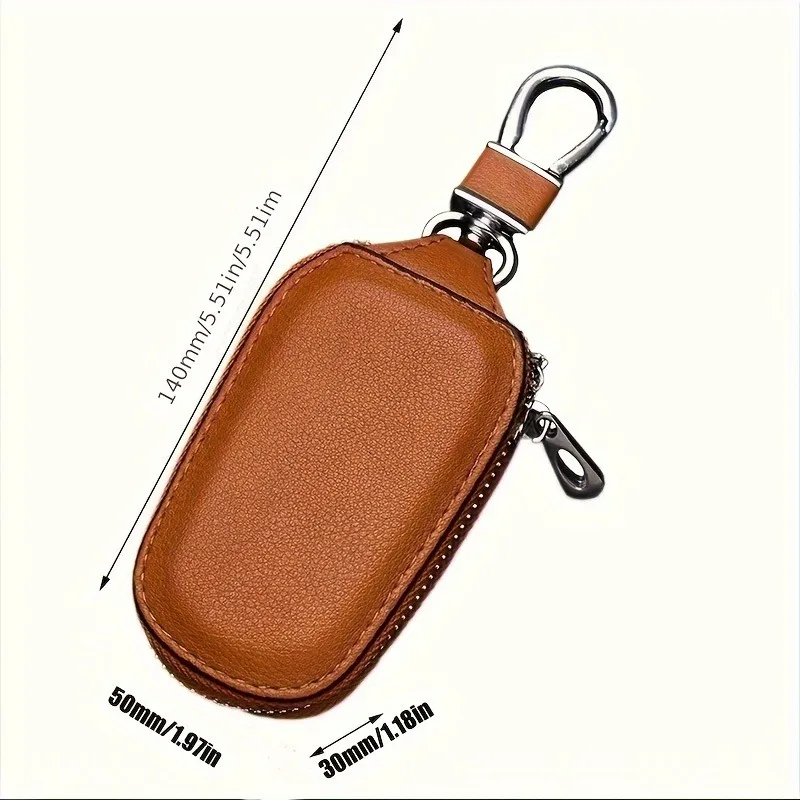 1pc Retro Fashion Business Multi-Functional Key Protection Case, Men's Casual Portable Key Organizer With Large Capacity, Zipper