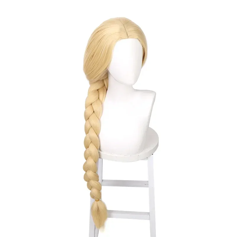Anime Tangled Rapunzel Cosplay Wig princess Blonde Long Braid High Temperature Fiber Hair Pelucas Costume Role Play Wig