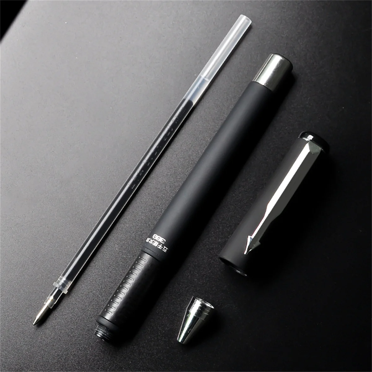 Ballpoint Pen 0.7mm Frosted Titanium Steel Ball Head Neutral Pen Large Capacity Super Smooth Students Writing Pen