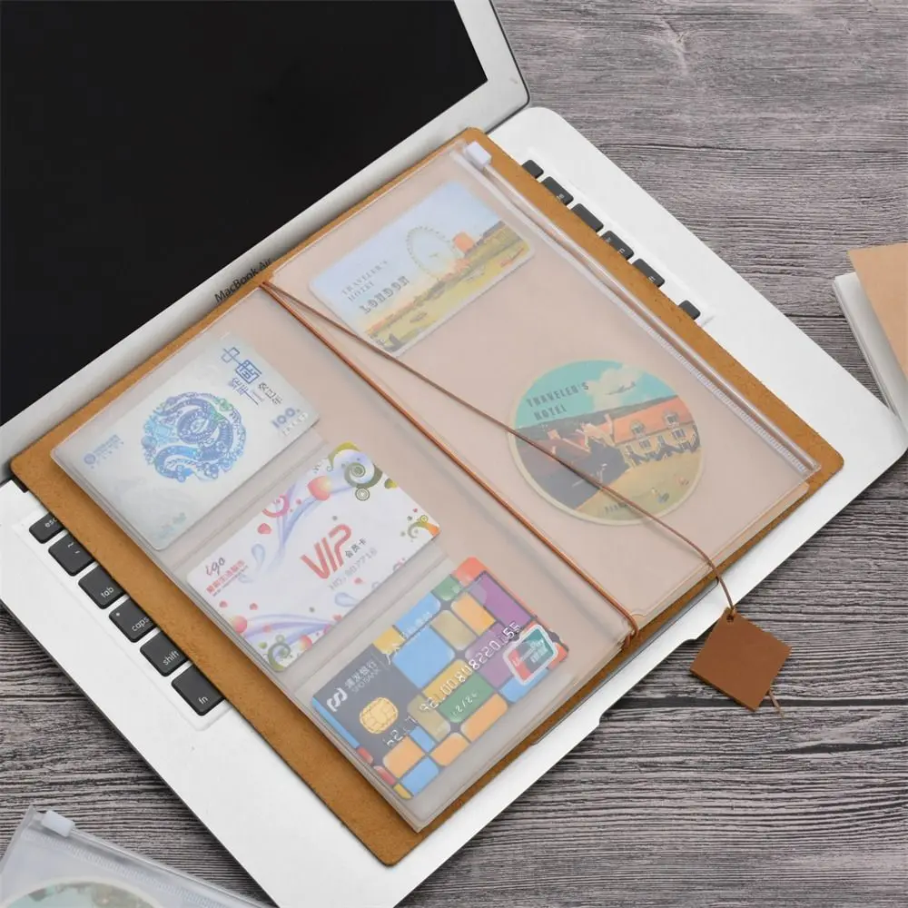 PVC Zipper Bag for Midori Travelers Notebook Journal Planner Accessory Card Holder Storage Standard/Pocket/Passport