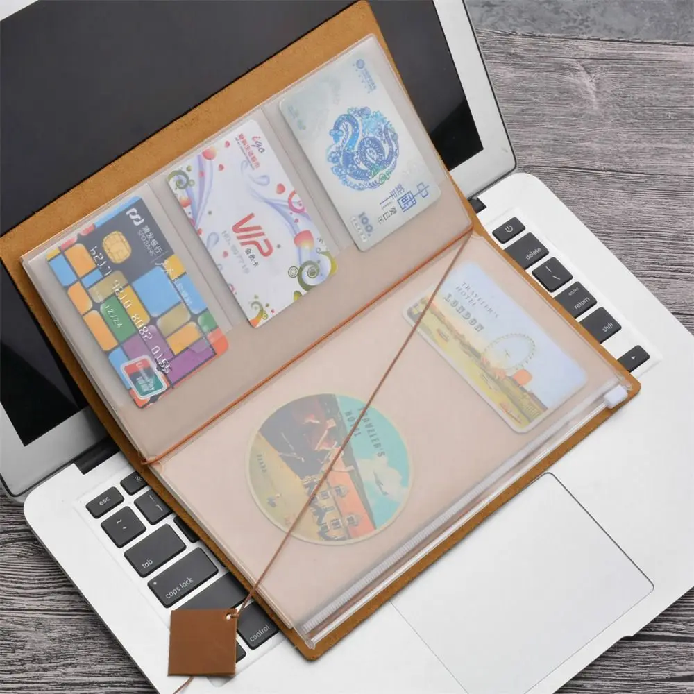 PVC Zipper Bag for Midori Travelers Notebook Journal Planner Accessory Card Holder Storage Standard/Pocket/Passport
