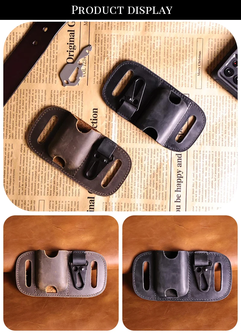 1pcMen's casual genuine leather case, handmade,suitable for airpods pro headphones and headphones of the same size