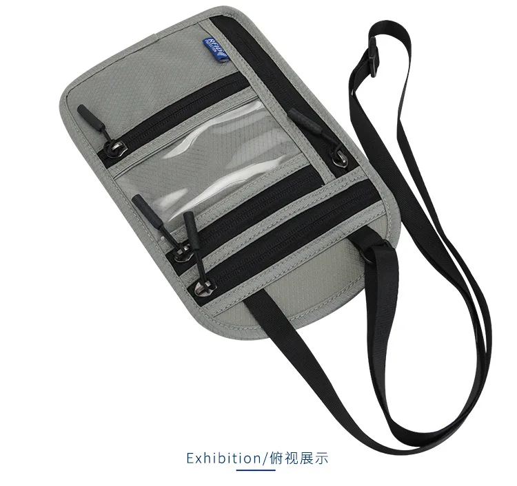 Multifunctional Halter Neck Passport Bag RFID Crossbody Shoulder Storage Bag Ticket Document Protective Cover Credit Card Holder