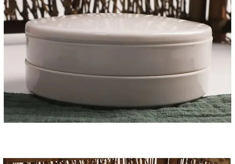 Imitation Porcelain Round Palette with Lid Acrylic Watercolor Painting Multifunctional White Paint Tray Artist Supplies
