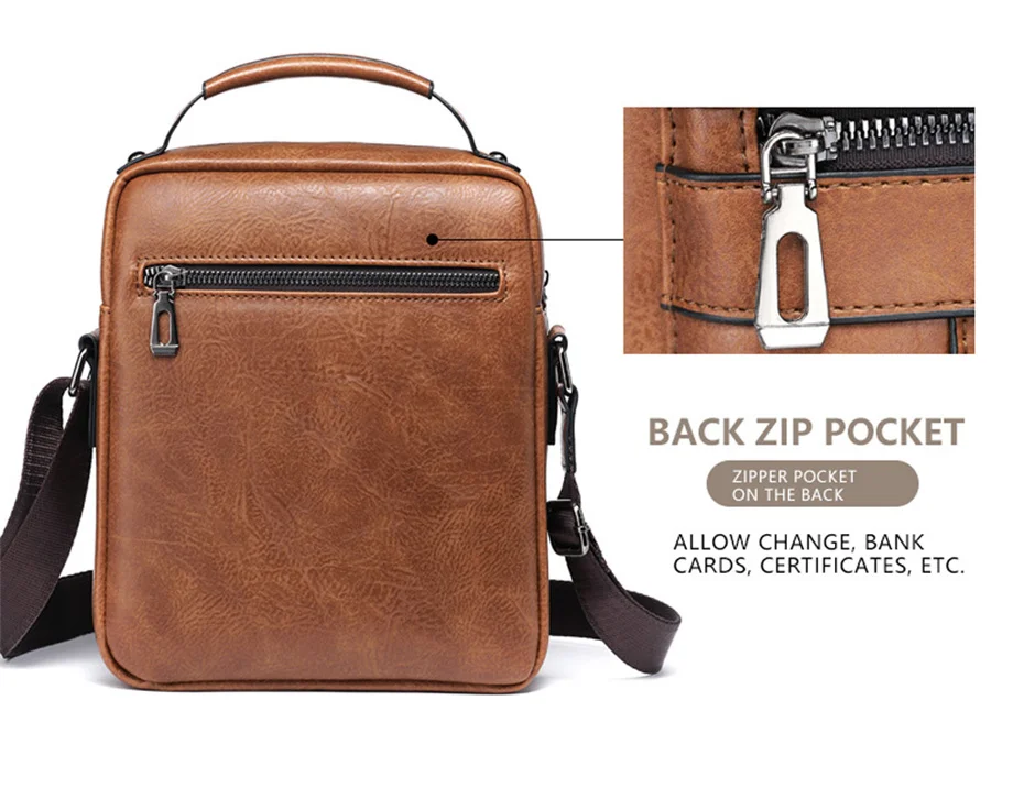 Men's Genuine Leather Crossbody Bag Shoulder Bags Vintage Handbags Business Bag