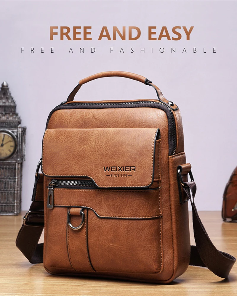 Men's Genuine Leather Crossbody Bag Shoulder Bags Vintage Handbags Business Bag