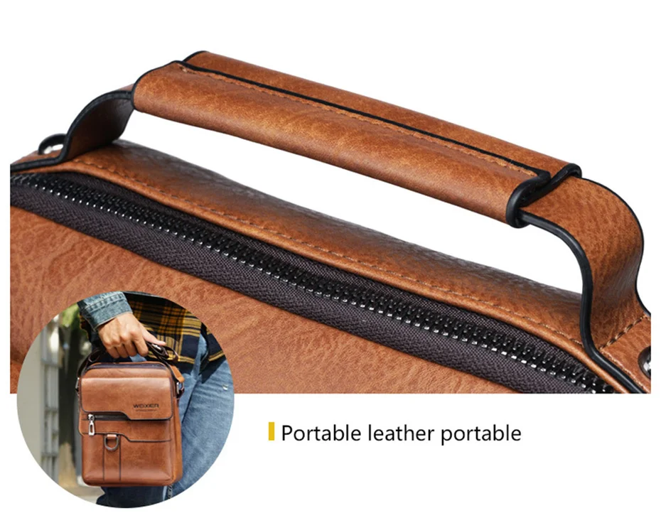 Men's Genuine Leather Crossbody Bag Shoulder Bags Vintage Handbags Business Bag