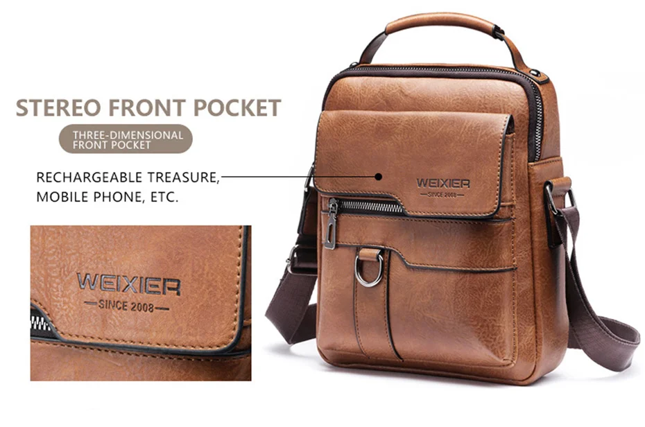 Men's Genuine Leather Crossbody Bag Shoulder Bags Vintage Handbags Business Bag