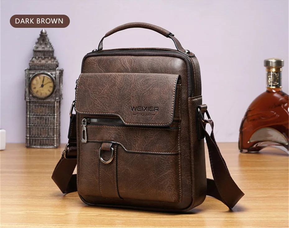 Men's Genuine Leather Crossbody Bag Shoulder Bags Vintage Handbags Business Bag