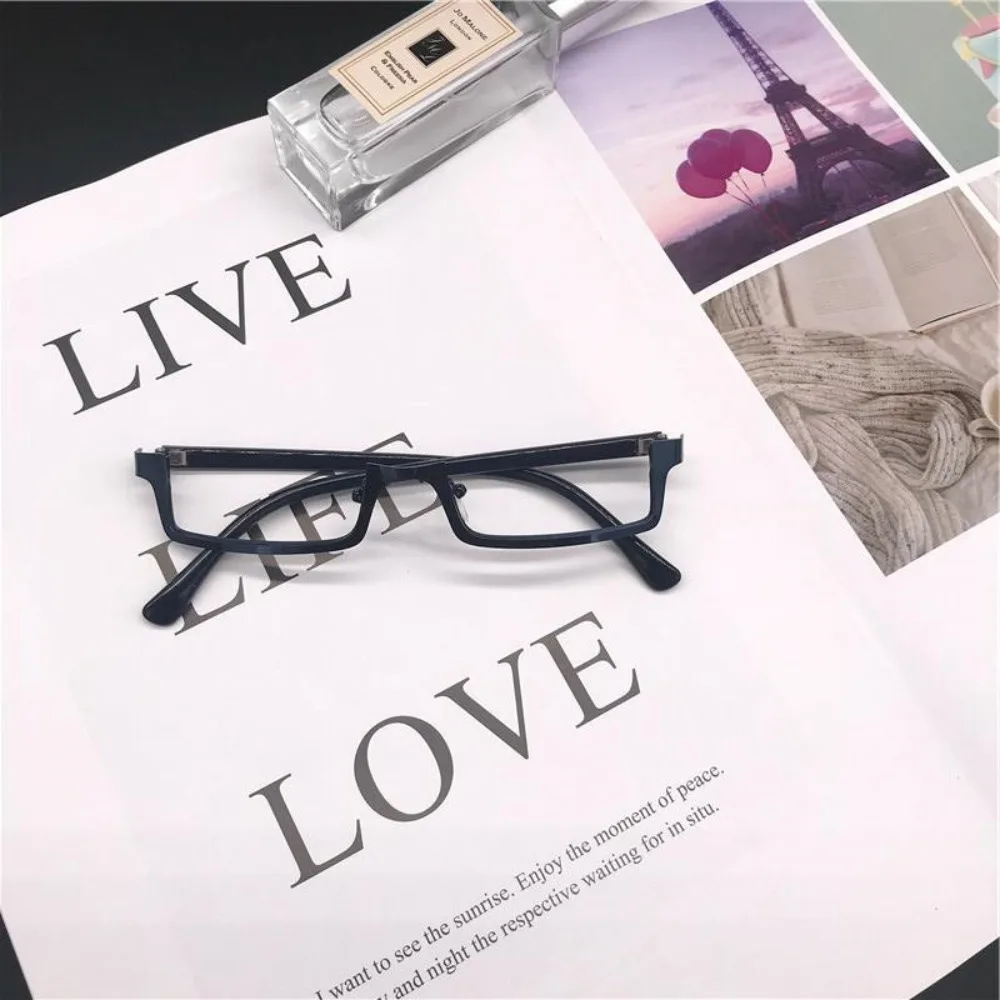 Multicolour Half Frame Glasses Personalized COS Anime Fake Glasses Metal Photography Prop Eyeglasses Adults