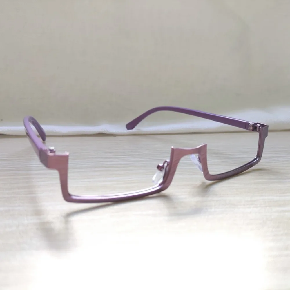 Multicolour Half Frame Glasses Personalized COS Anime Fake Glasses Metal Photography Prop Eyeglasses Adults
