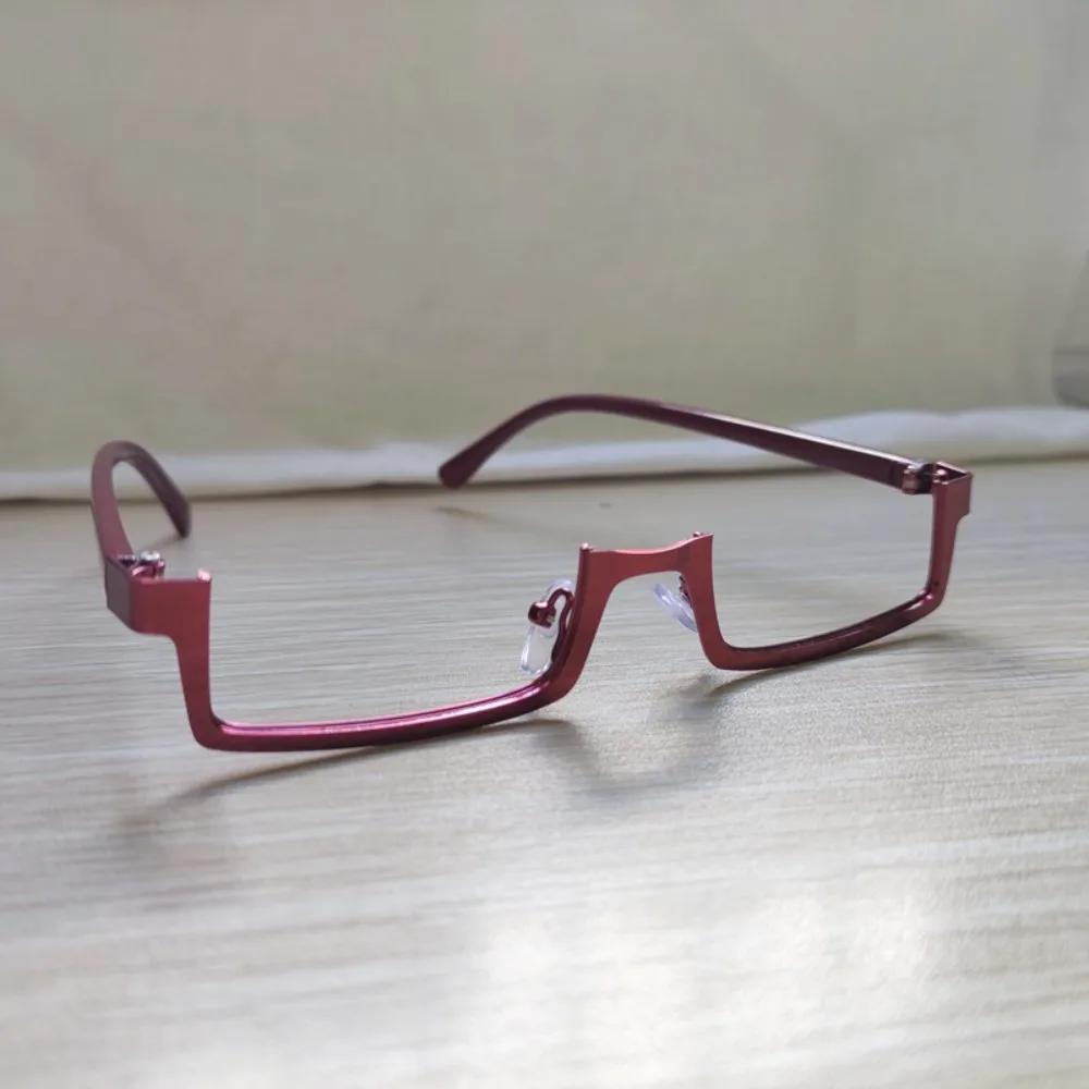 Multicolour Half Frame Glasses Personalized COS Anime Fake Glasses Metal Photography Prop Eyeglasses Adults