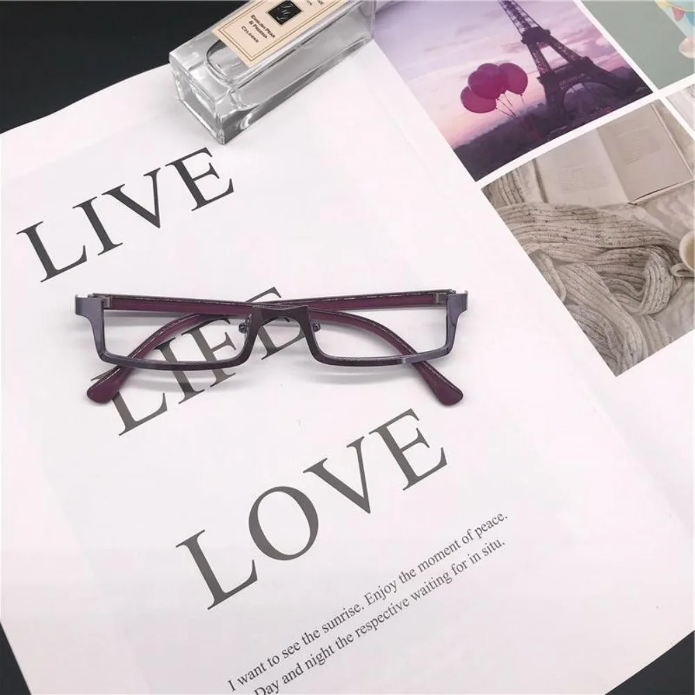 Multicolour Half Frame Glasses Personalized COS Anime Fake Glasses Metal Photography Prop Eyeglasses Adults