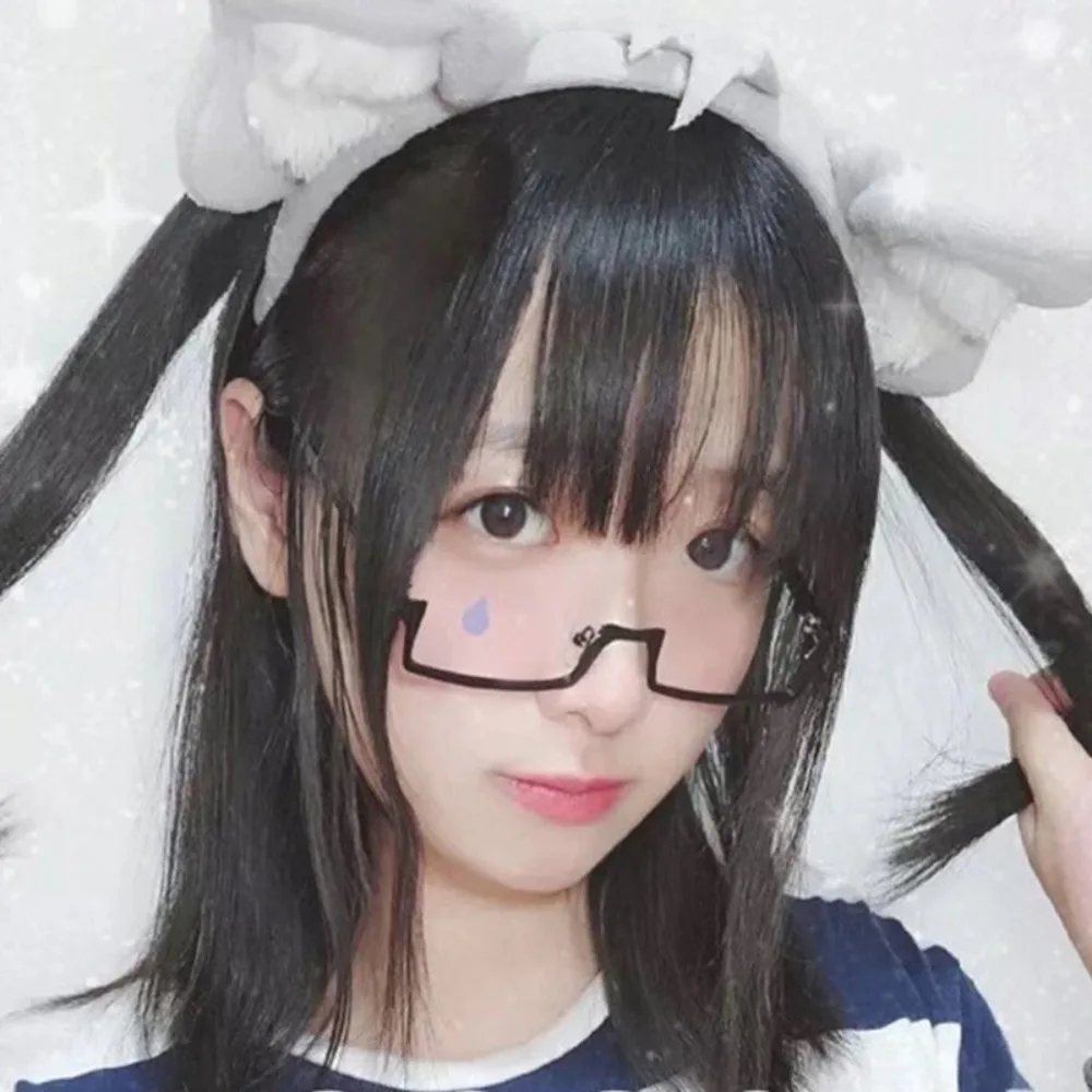 Multicolour Half Frame Glasses Personalized COS Anime Fake Glasses Metal Photography Prop Eyeglasses Adults