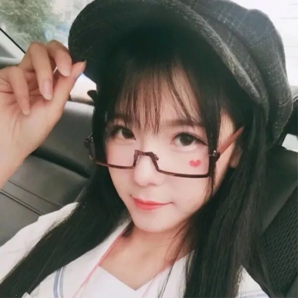 Multicolour Half Frame Glasses Personalized COS Anime Fake Glasses Metal Photography Prop Eyeglasses Adults