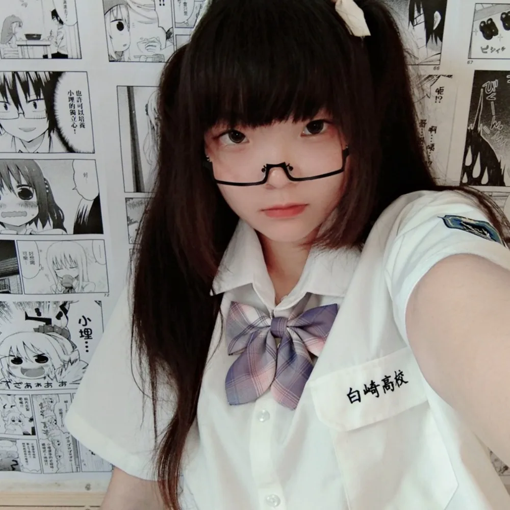 Multicolour Half Frame Glasses Personalized COS Anime Fake Glasses Metal Photography Prop Eyeglasses Adults