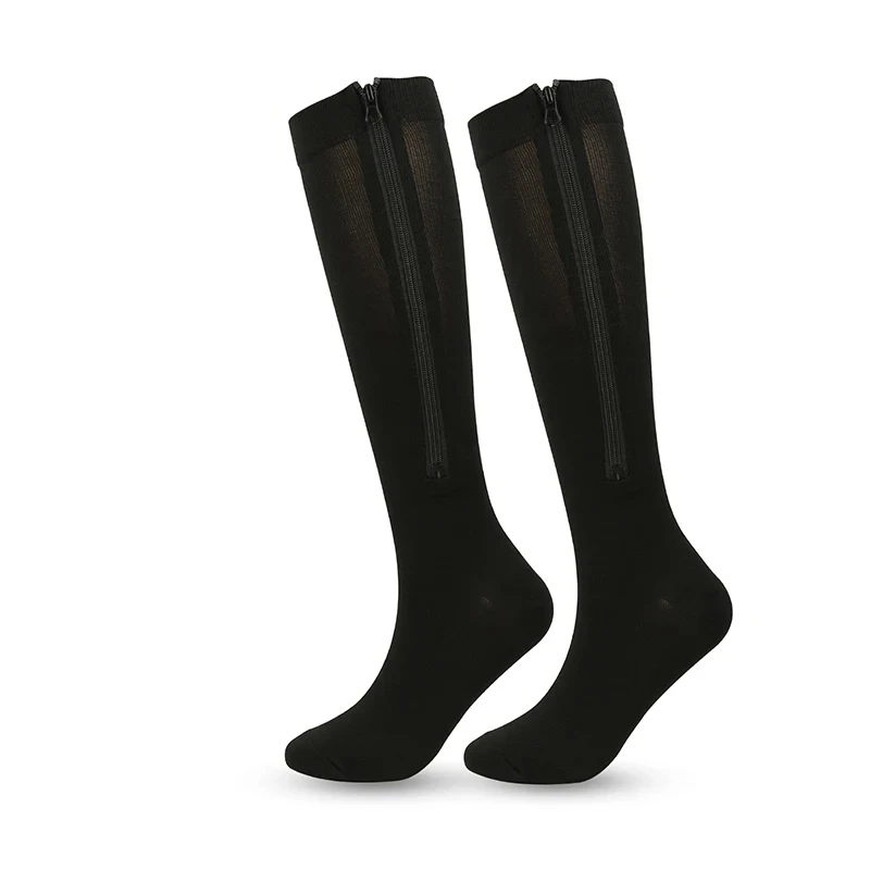 Compression Stockings Sports Pressure Long Cycling Socks Zipper Professional Leg Support Thick Women Varicose Vein Socks