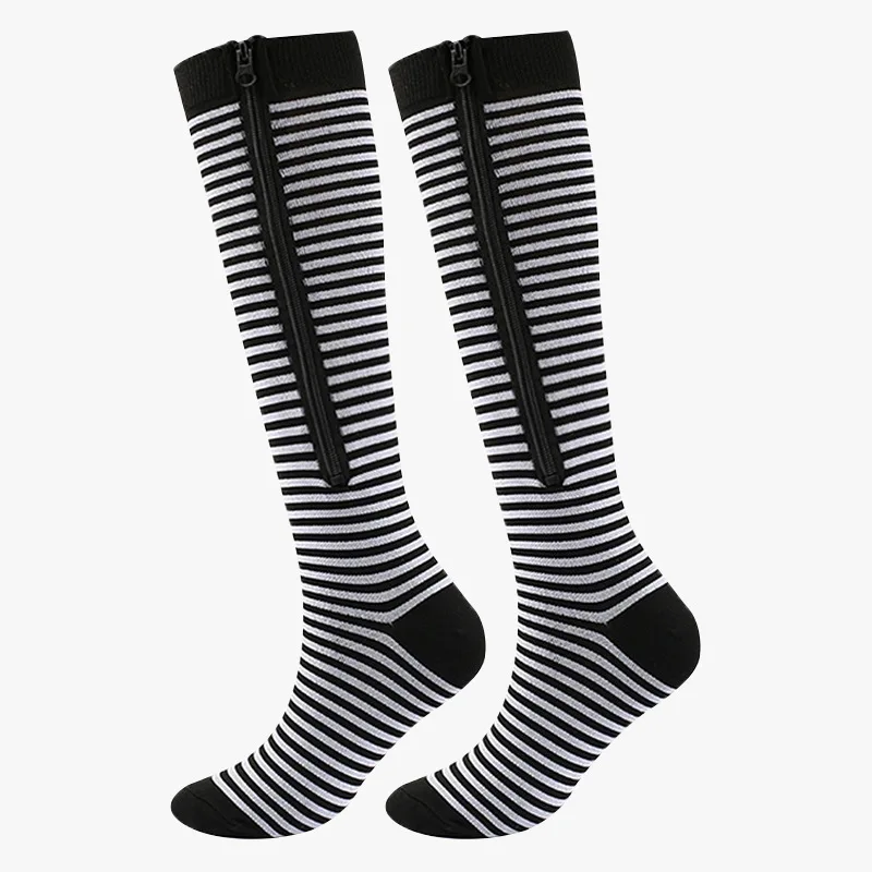 Compression Stockings Sports Pressure Long Cycling Socks Zipper Professional Leg Support Thick Women Varicose Vein Socks