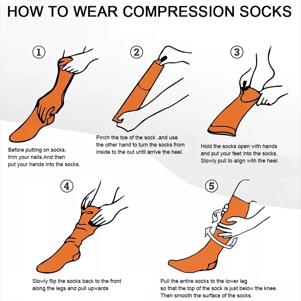 Compression Stockings Sports Pressure Long Cycling Socks Zipper Professional Leg Support Thick Women Varicose Vein Socks