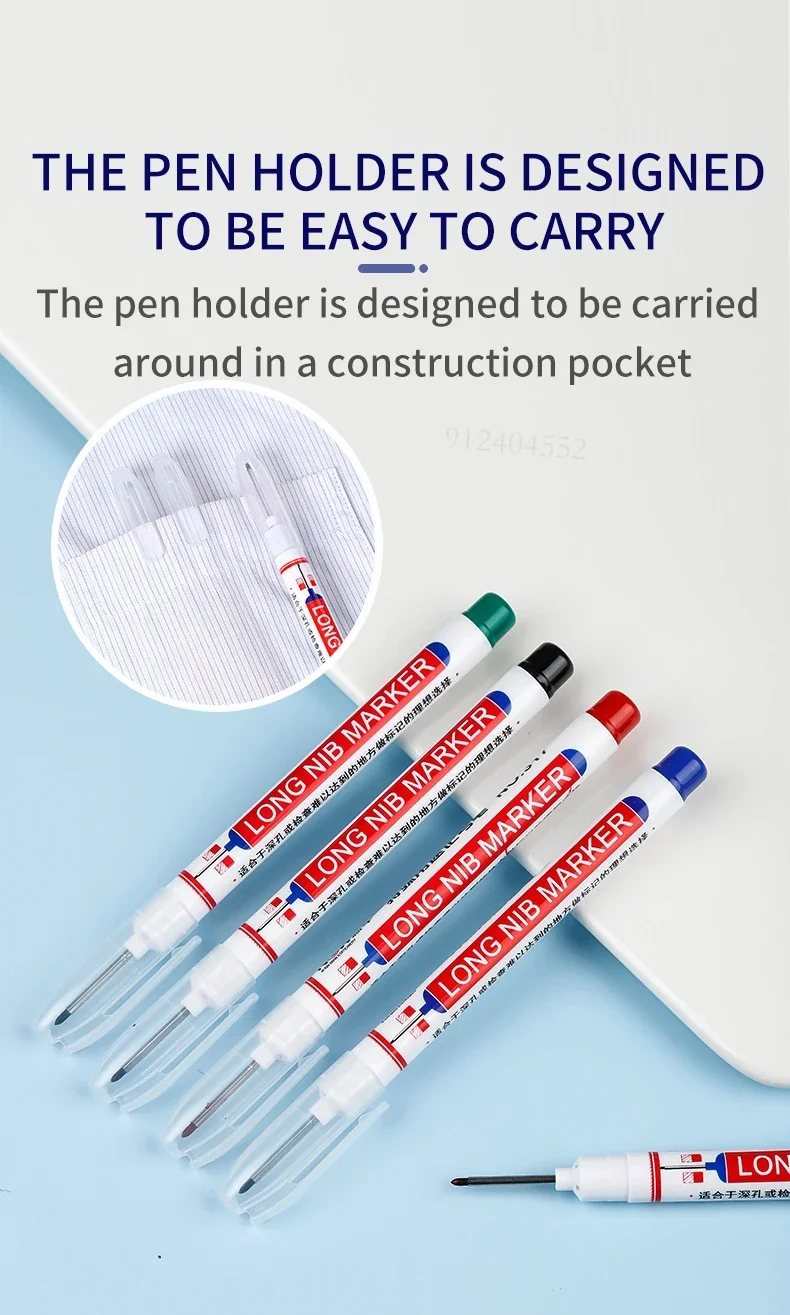 0.7mm White Paint Marker Pen 20cm Deep Hole Markers Pen Set Waterproof Permanent Oily Pens for Rock Wood Metal Glass Tiles