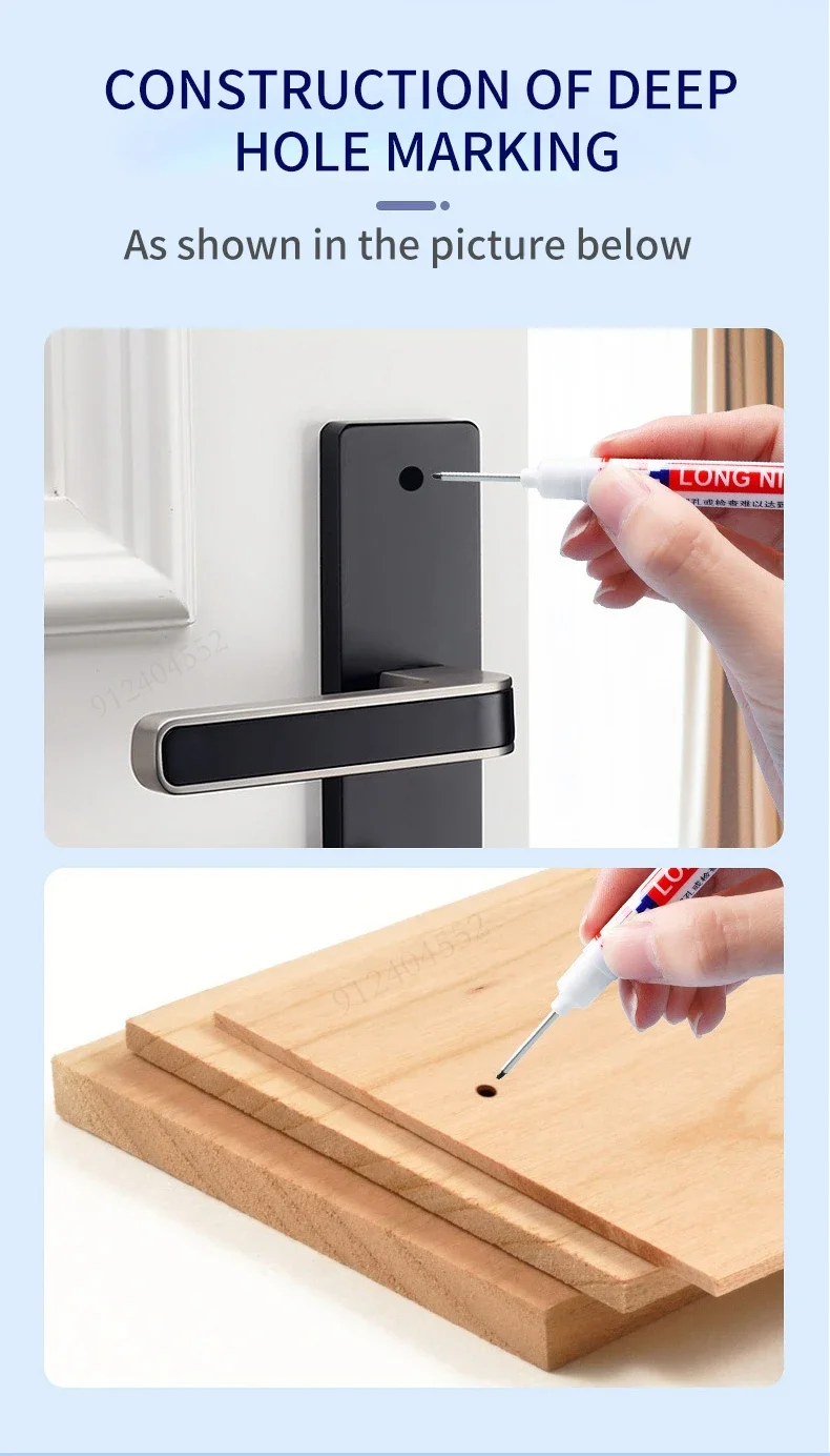 0.7mm White Paint Marker Pen 20cm Deep Hole Markers Pen Set Waterproof Permanent Oily Pens for Rock Wood Metal Glass Tiles