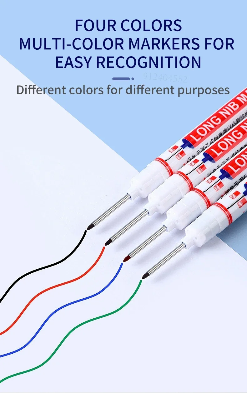 0.7mm White Paint Marker Pen 20cm Deep Hole Markers Pen Set Waterproof Permanent Oily Pens for Rock Wood Metal Glass Tiles