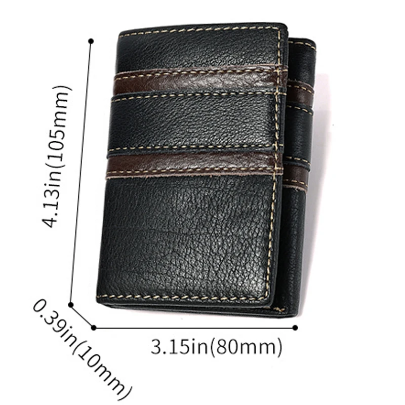 Men's Genuine Leather RFID Wallet - Tri-Fold Clutch with Multi-Card Slots & Coin Purse, Secure Money Organizer