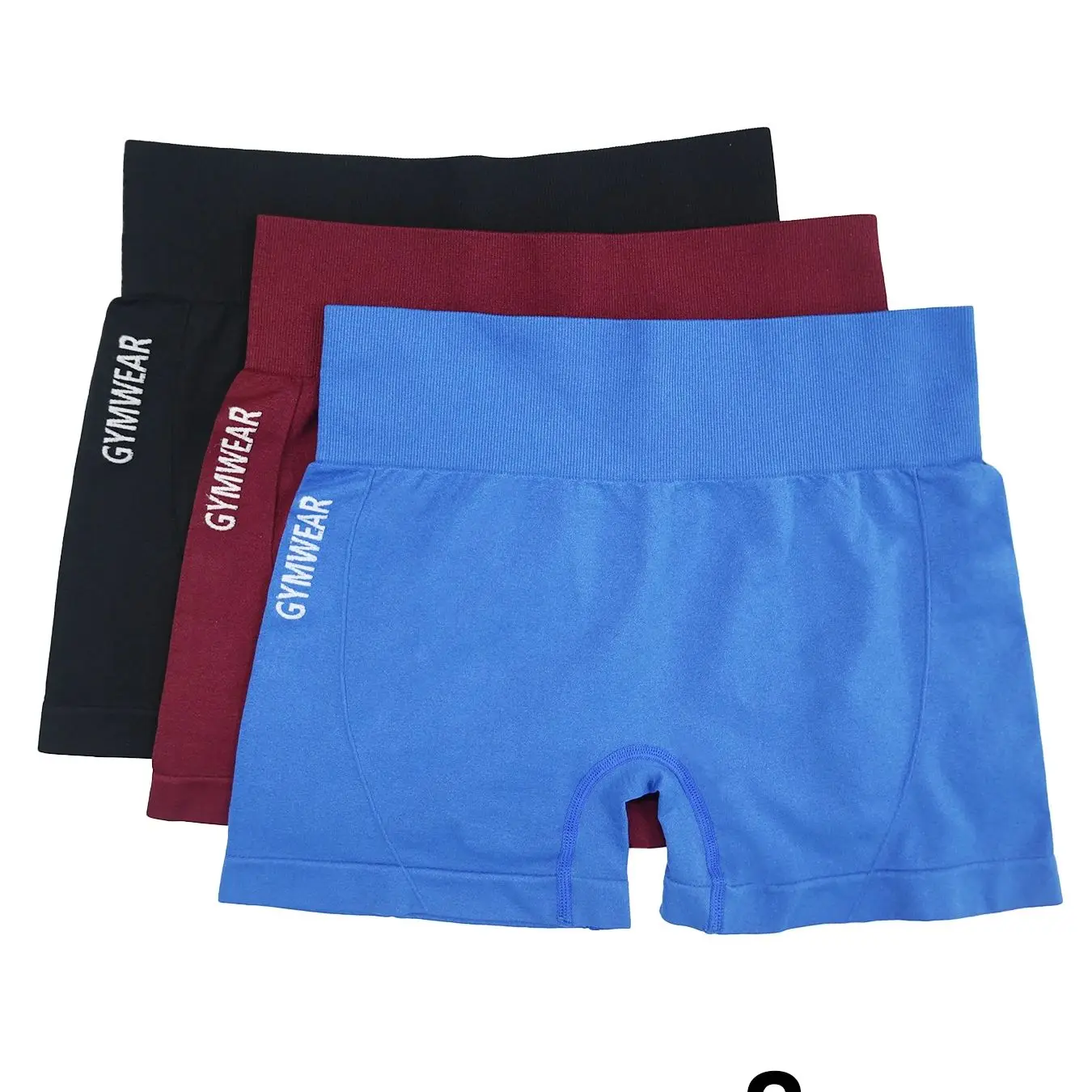 3PCS Fitness Shorts Female Tight Cycling Yoga Breathable Sports Pants High Waist Shorts