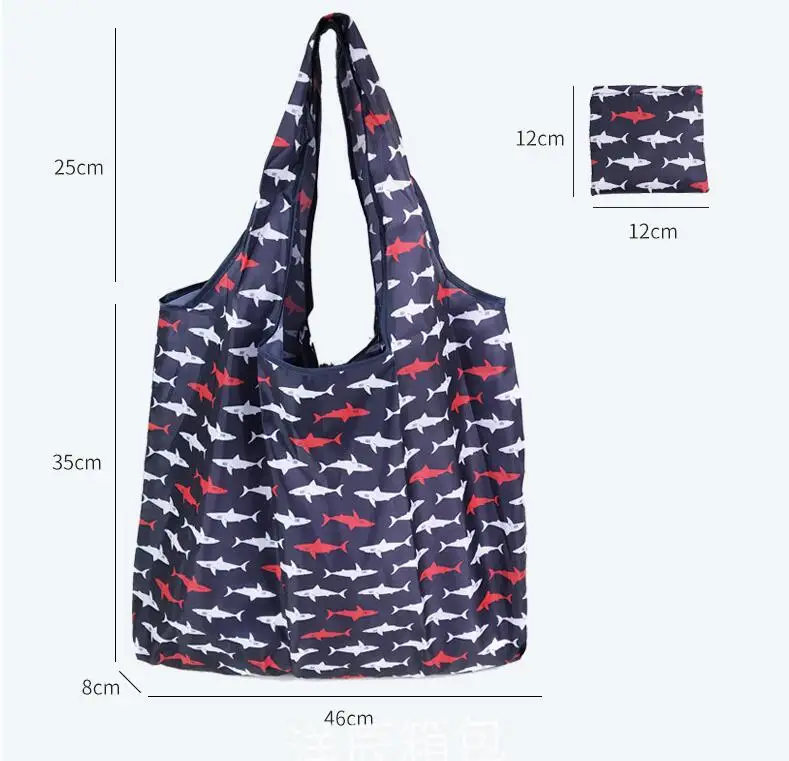 Women's Foldable Cat Flower Pattern Large Shopping Bag Washable Leopard Print Reusable Easy To Carry Capacity Handbags Pouch