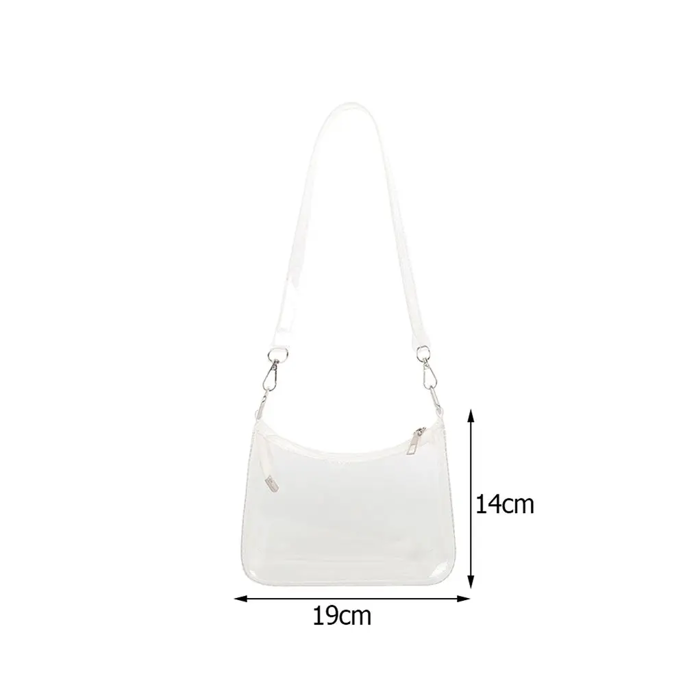 Summer Waterproof Women Fluorescent Clear Jelly Tote Bag Candy Color Clear Armpit Shoulder Bag