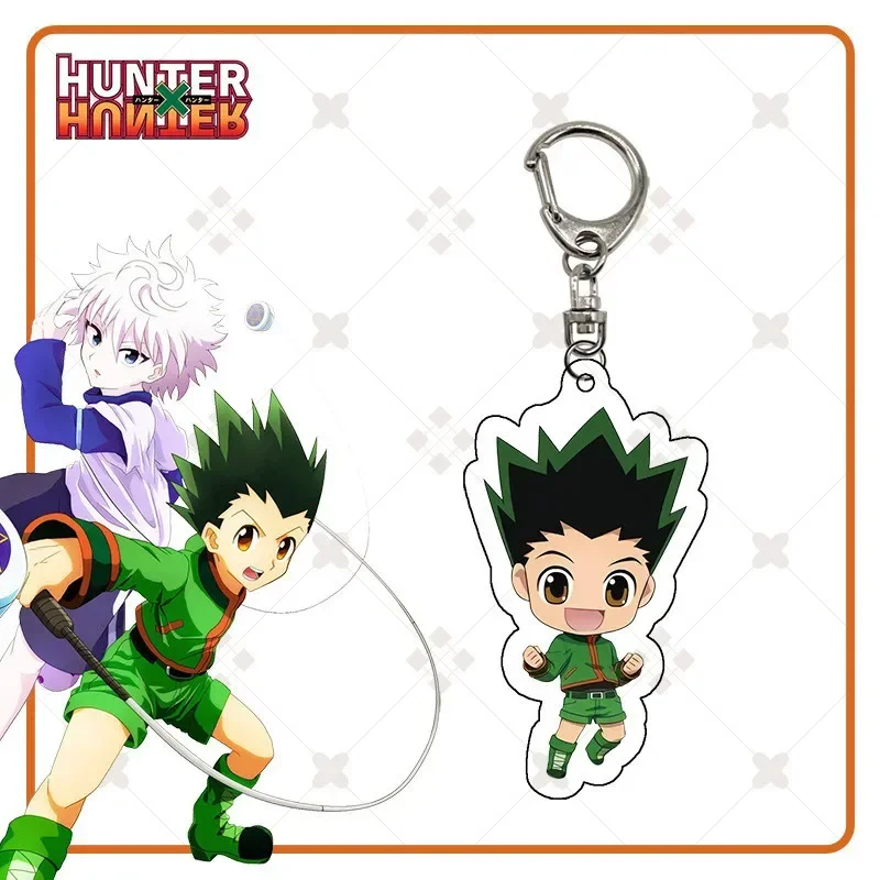 HunterxHunter Gon Freecss Cartoon Acrylic Keychains Killua Zoldyck Pendants Kurapika Keyring Hisoka Bag Tag Trendy Collection