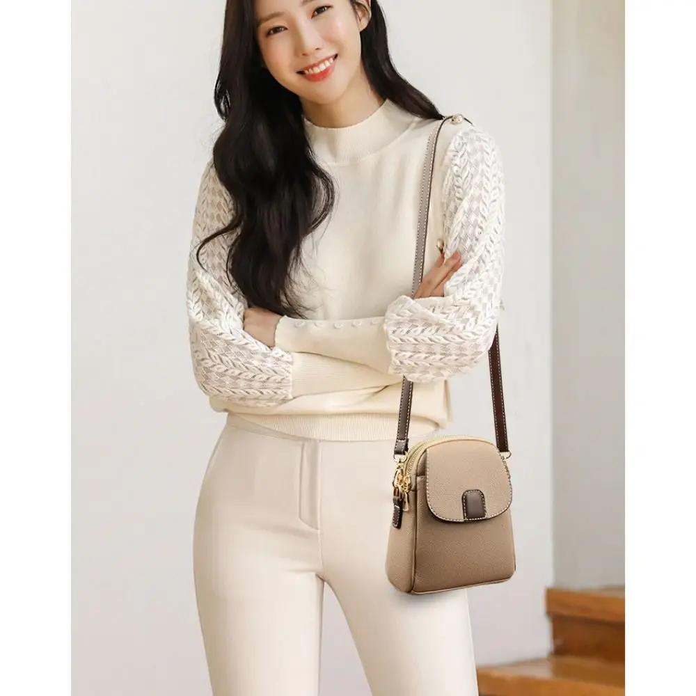 Mini Square Bags Bag Versatile Crossbody Shoulder Bag Casual Trendy Leather Bag Cellphone Bag for Women Girl