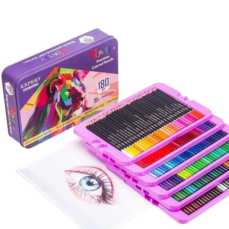 KALOUR Colored Pencil 180 Colors Set Lápices Painting Art Supplies High Quality Color Core Excellent Mixing Layering Performance