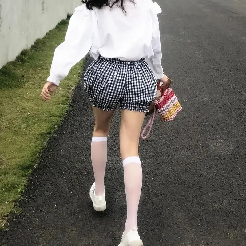 Women Silk Thin Knee Socks Transparent Elastic Ladies Spring Summer Stockings Girls Breathable Lolita JK Cute Nylon Long Socks