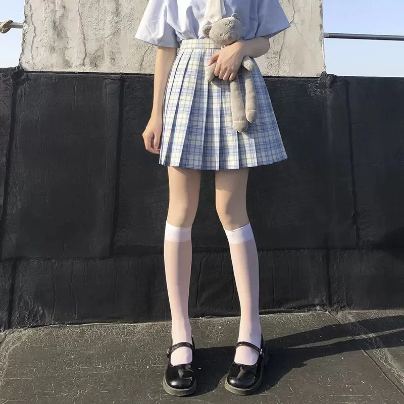 Women Silk Thin Knee Socks Transparent Elastic Ladies Spring Summer Stockings Girls Breathable Lolita JK Cute Nylon Long Socks